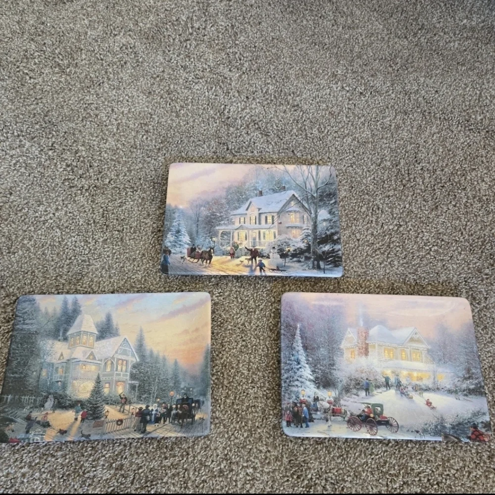 Victorian Christmas by Thomas Kinkade. Plates Set Of 3